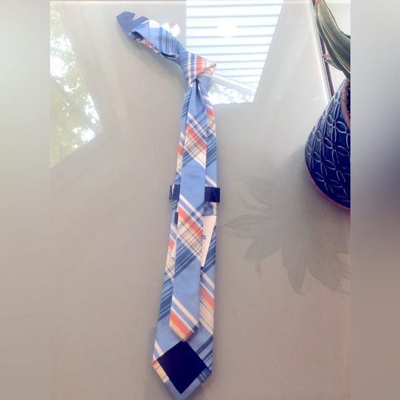 Chaps| Navy Blue Floral Mens Skinny Tie - Picture 2 of 3